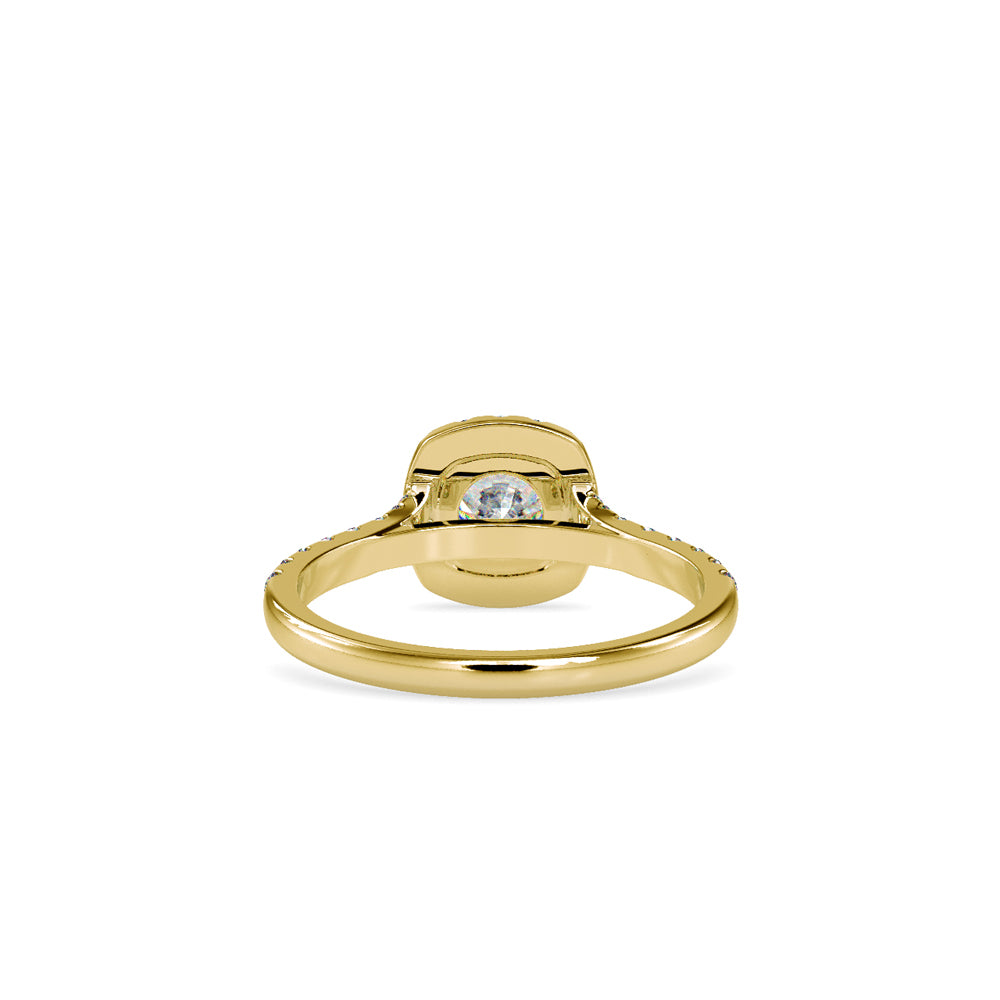 Sleek Halo Solitaire Ring