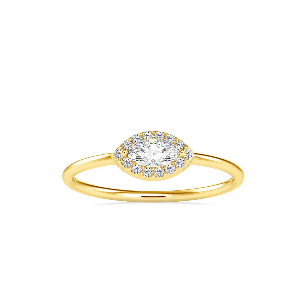 Bulged Wing Solitaire Ring