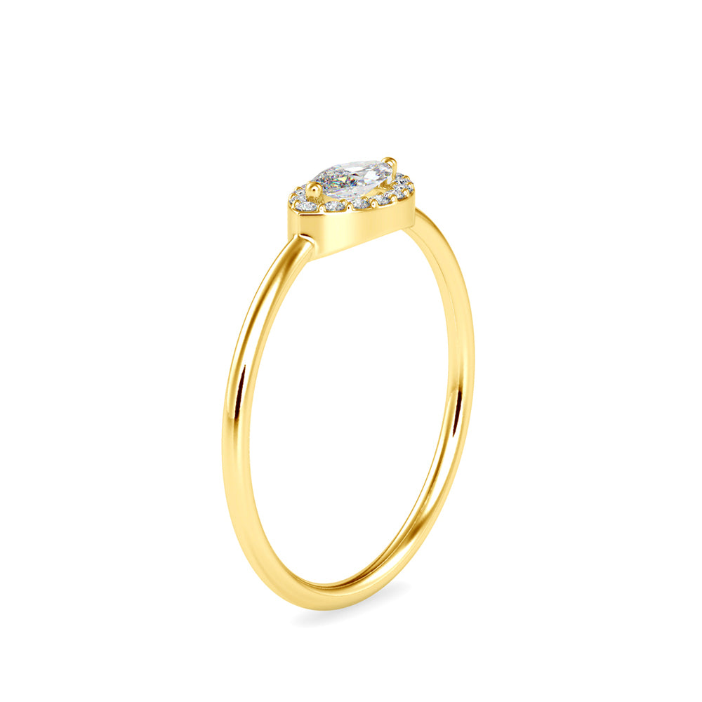 Bulged Wing Solitaire Ring