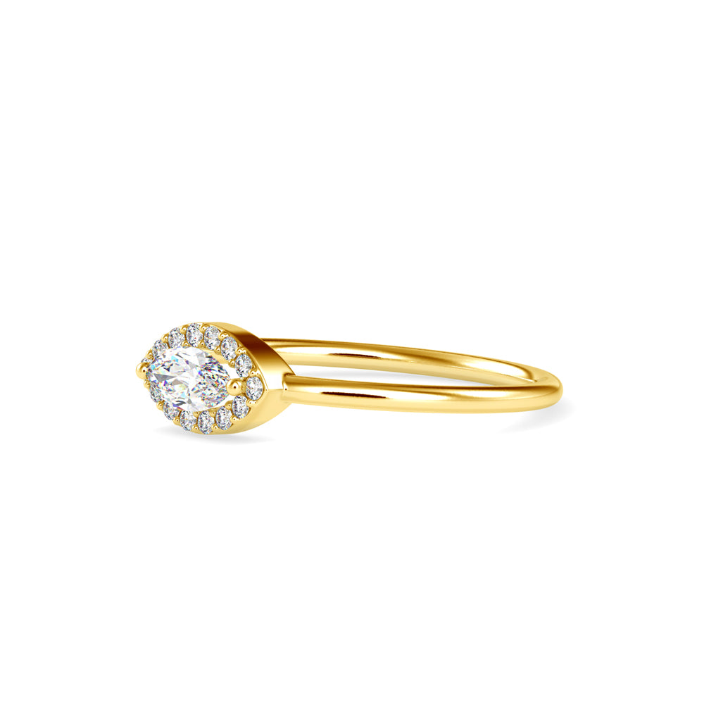 Bulged Wing Solitaire Ring