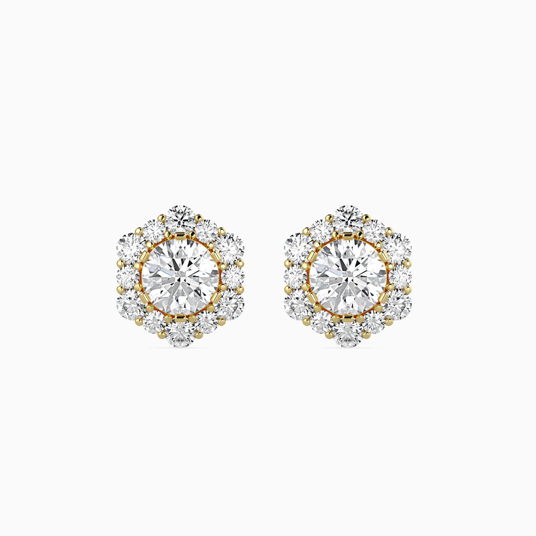 Hexagonal Halo Solitaire Stud