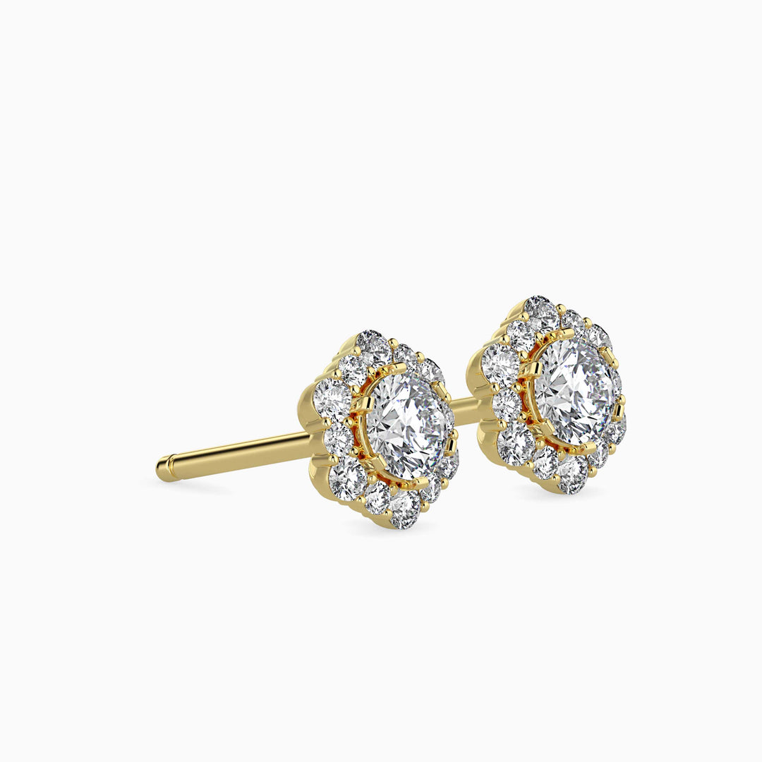Hexagonal Halo Solitaire Stud