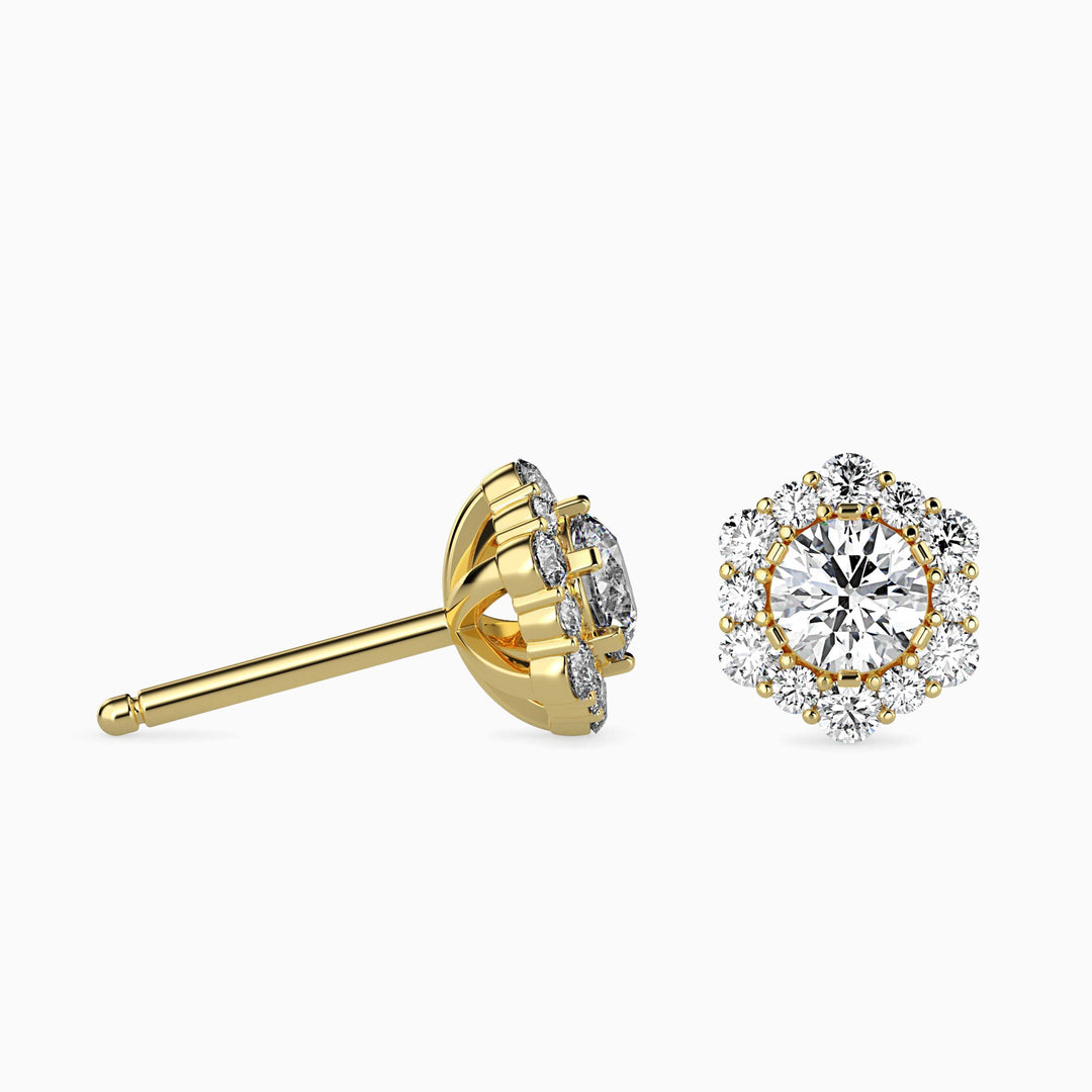 Hexagonal Halo Solitaire Stud