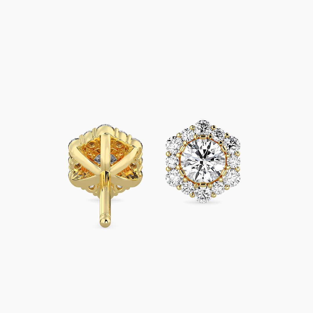 Hexagonal Halo Solitaire Stud