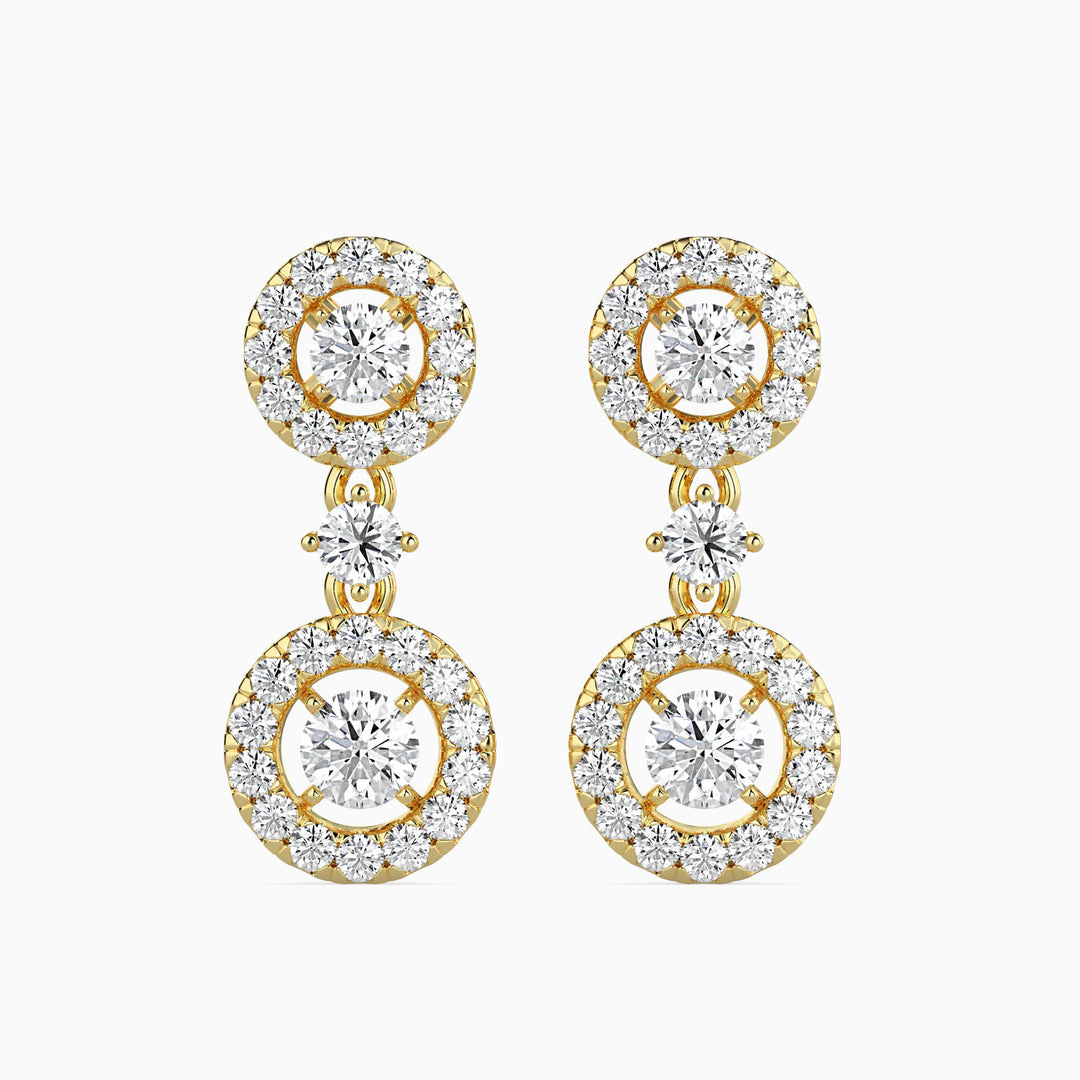 Duo Round Solitaire Earrings