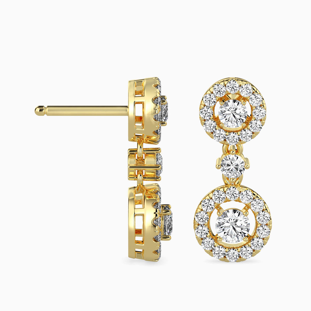 Duo Round Solitaire Earrings