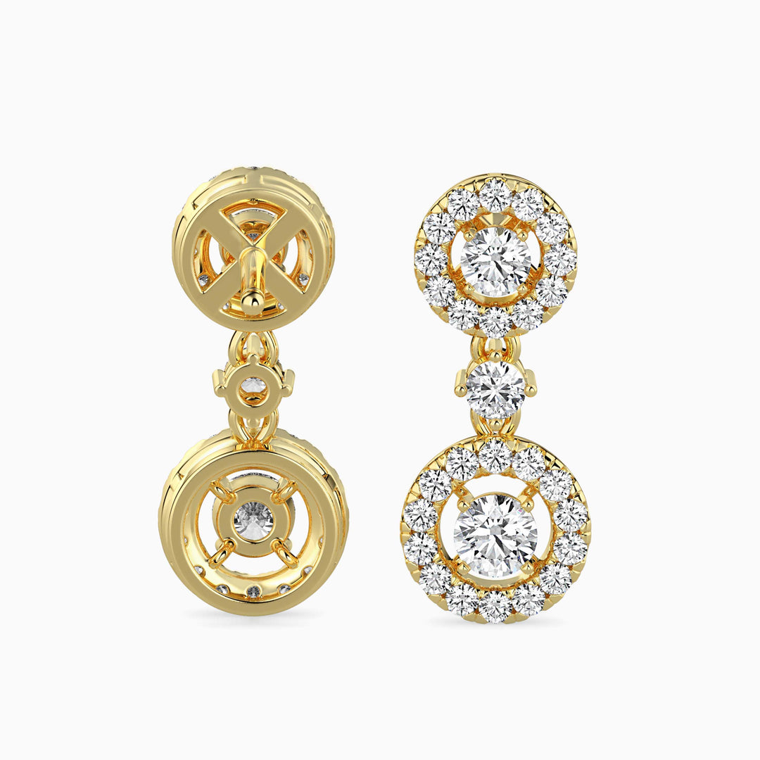 Duo Round Solitaire Earrings