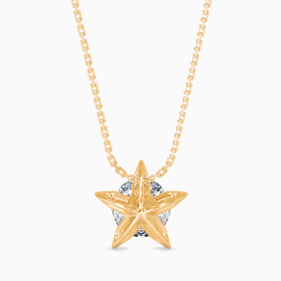 5 Prong Star Solitaire Pendant