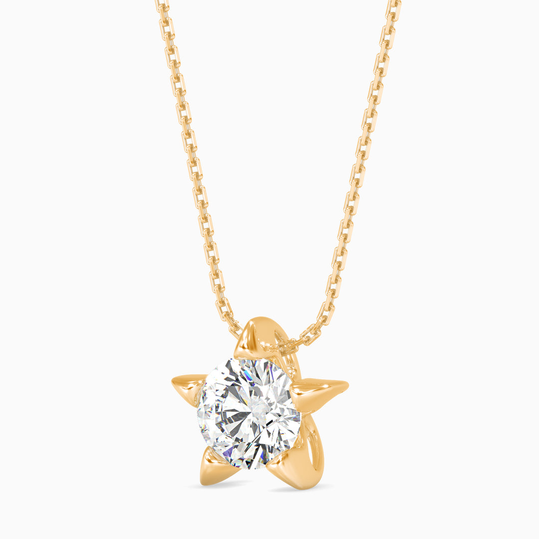 5 Prong Star Solitaire Pendant