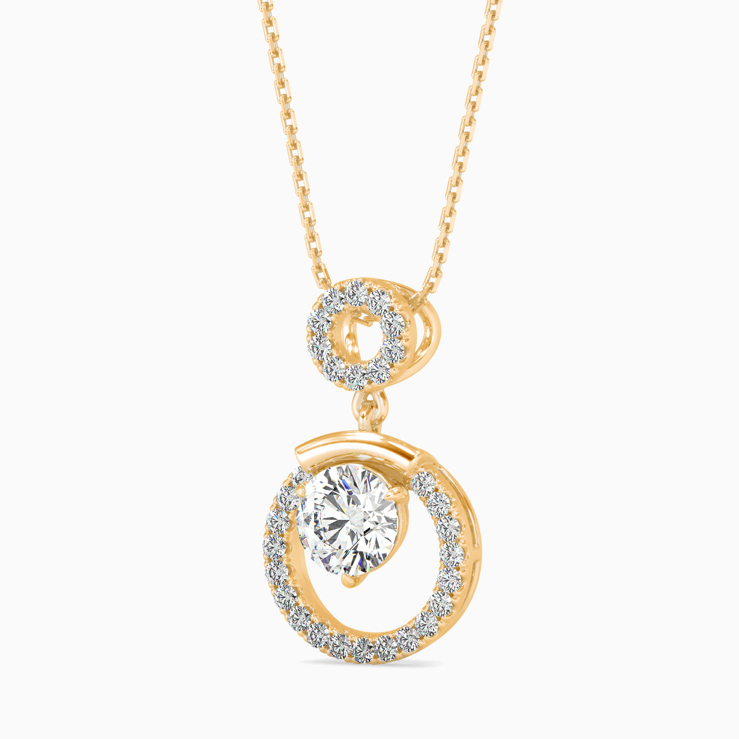 Duo Round Solitaire Pendant