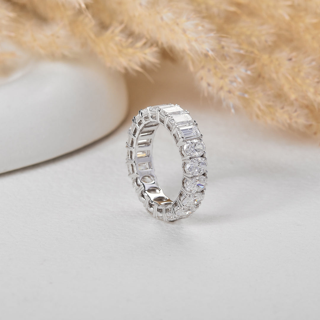 Dual Spark Oval-Emerald Lab-Grown Diamond Band