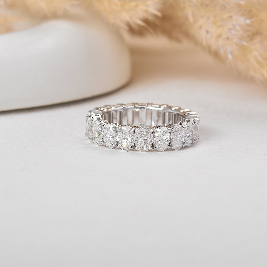Dual Spark Oval-Emerald Lab-Grown Diamond Band