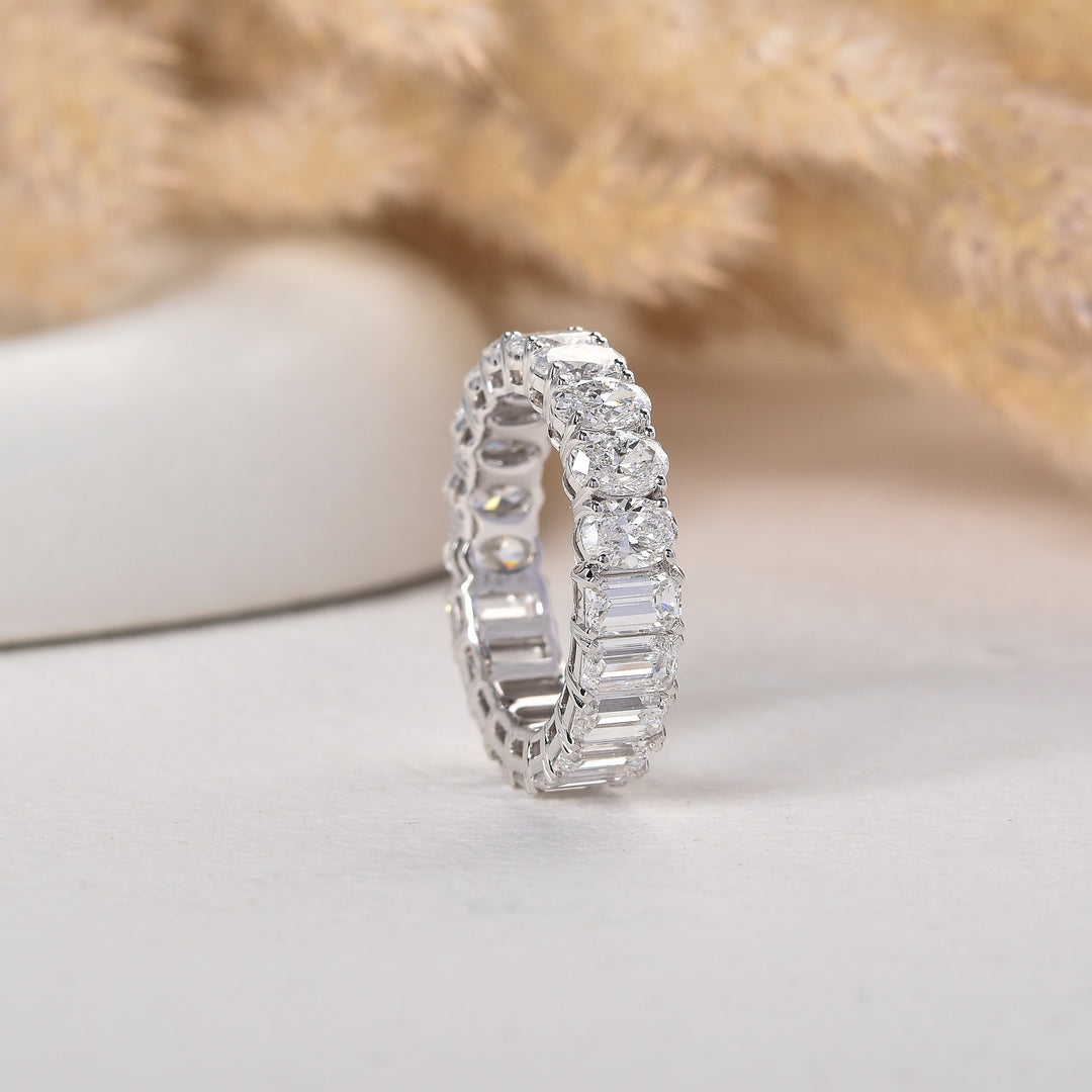 Dual Spark Oval-Emerald Lab-Grown Diamond Band