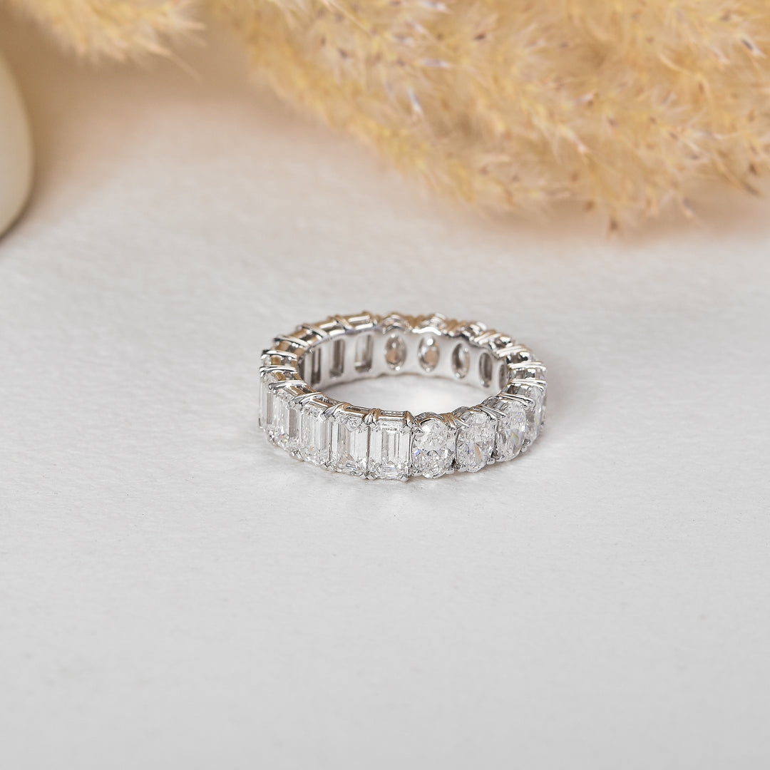 Dual Spark Oval-Emerald Lab-Grown Diamond Band