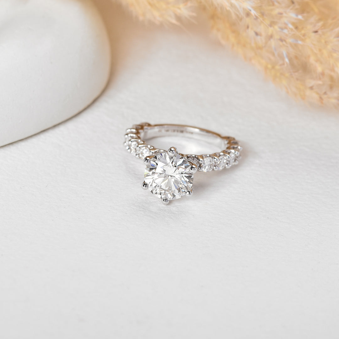 3 Carat Crown-Set Lab-Grown Diamond Ring