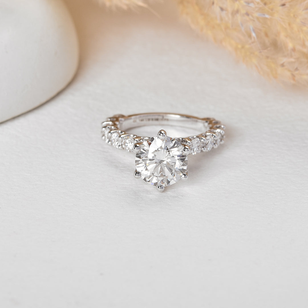 3 Carat Crown-Set Lab-Grown Diamond Ring