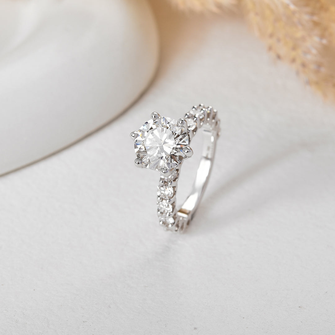 3 Carat Crown-Set Lab-Grown Diamond Ring