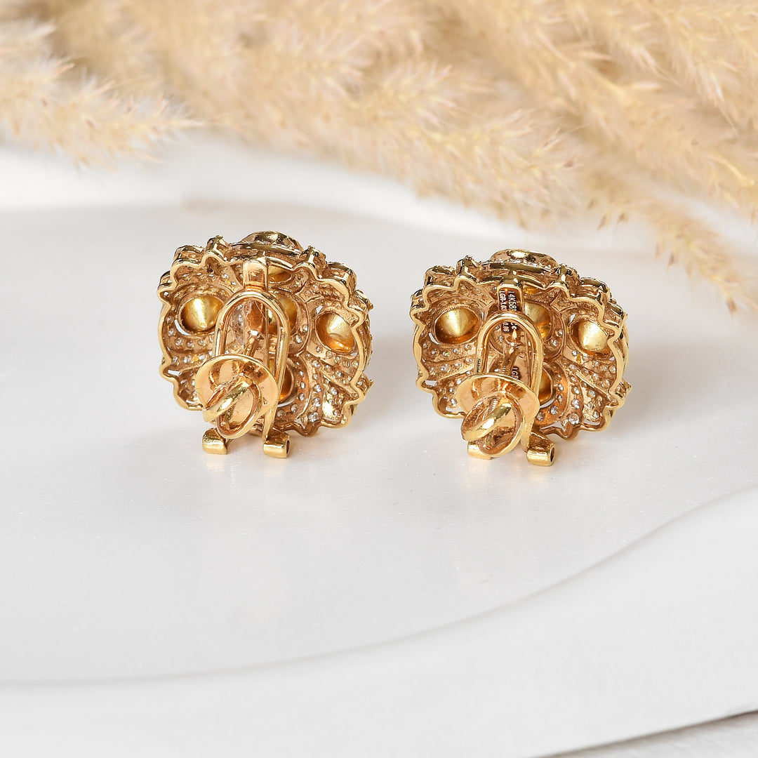 Lab Grown Polki Diamonds Cluster Studs earrings