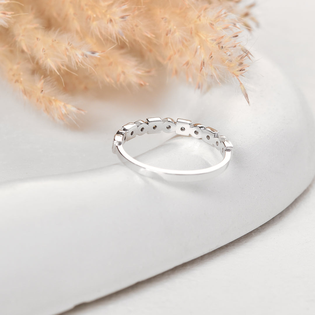 Milgrain Diamond Stackable Band