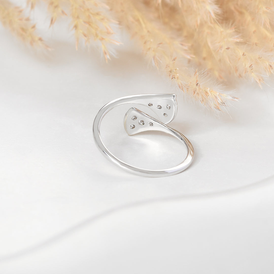 Modern Bypass Pave Diamond Statement Ring