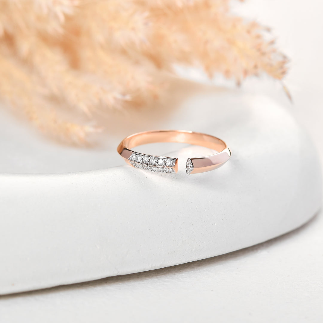 Geometric Open Lab Grown Diamond Ring