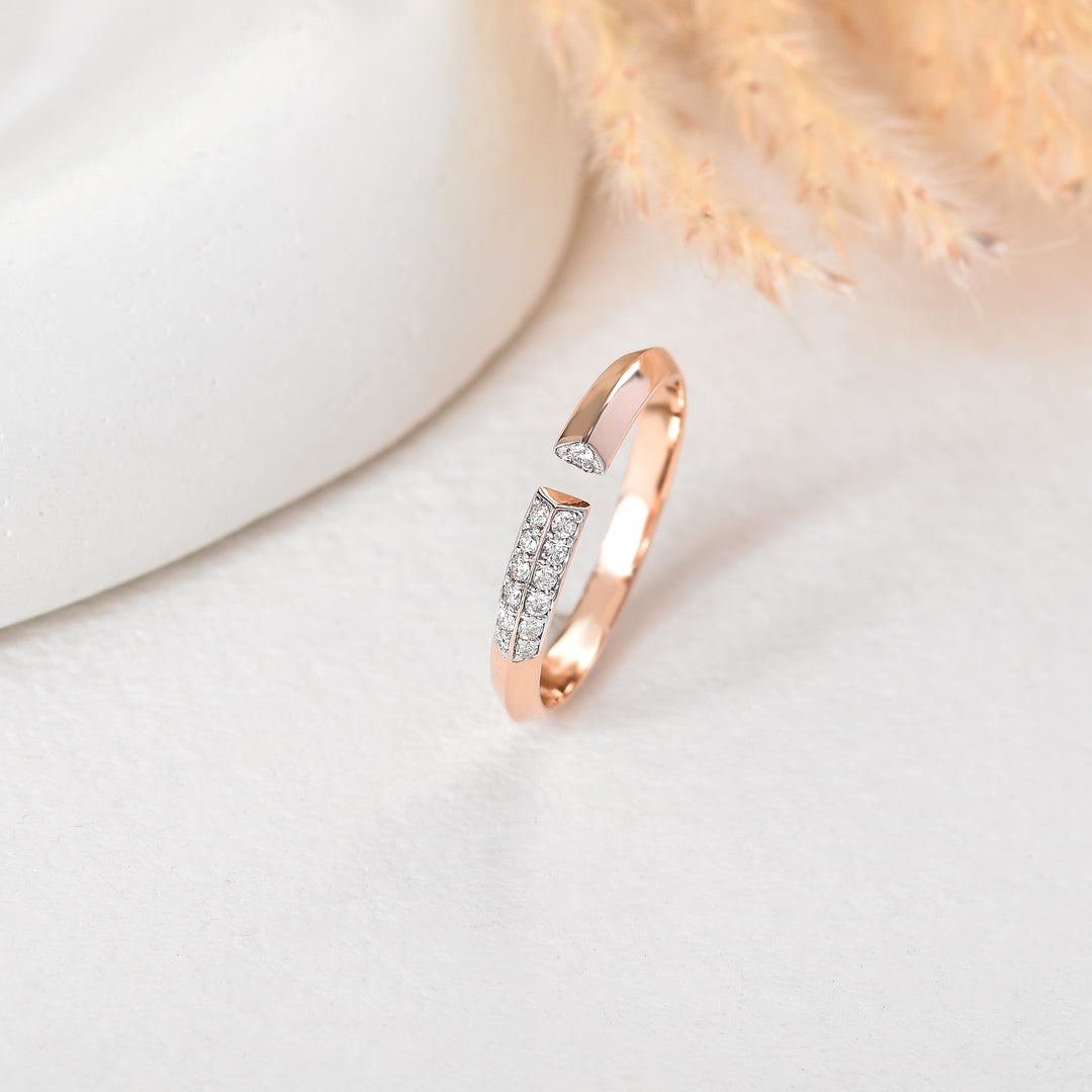 Geometric Open Lab Grown Diamond Ring