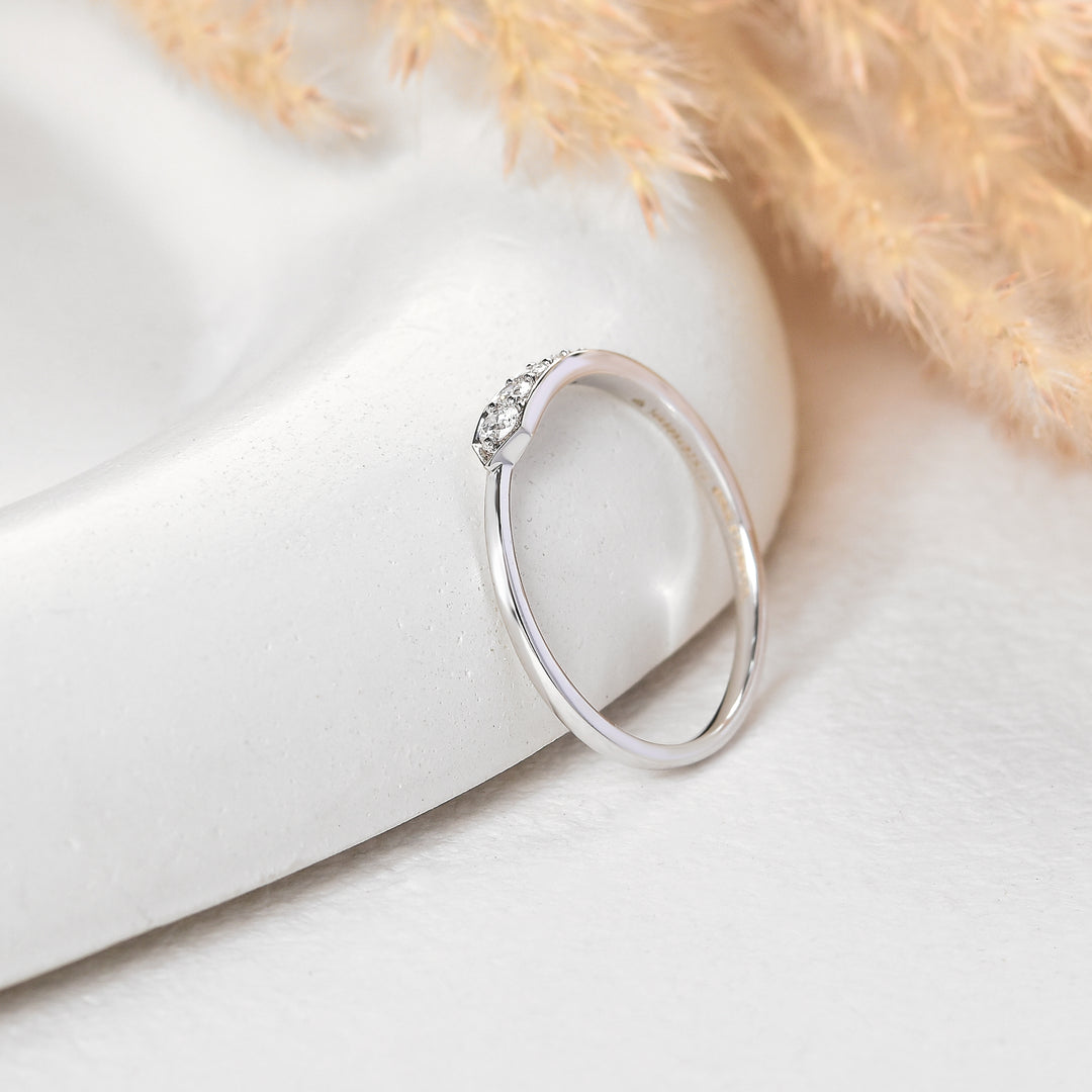 Minimalist Arrow Tip Diamond Band