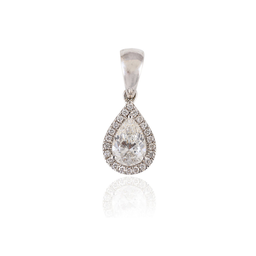 Halo Drop Poire Pendant