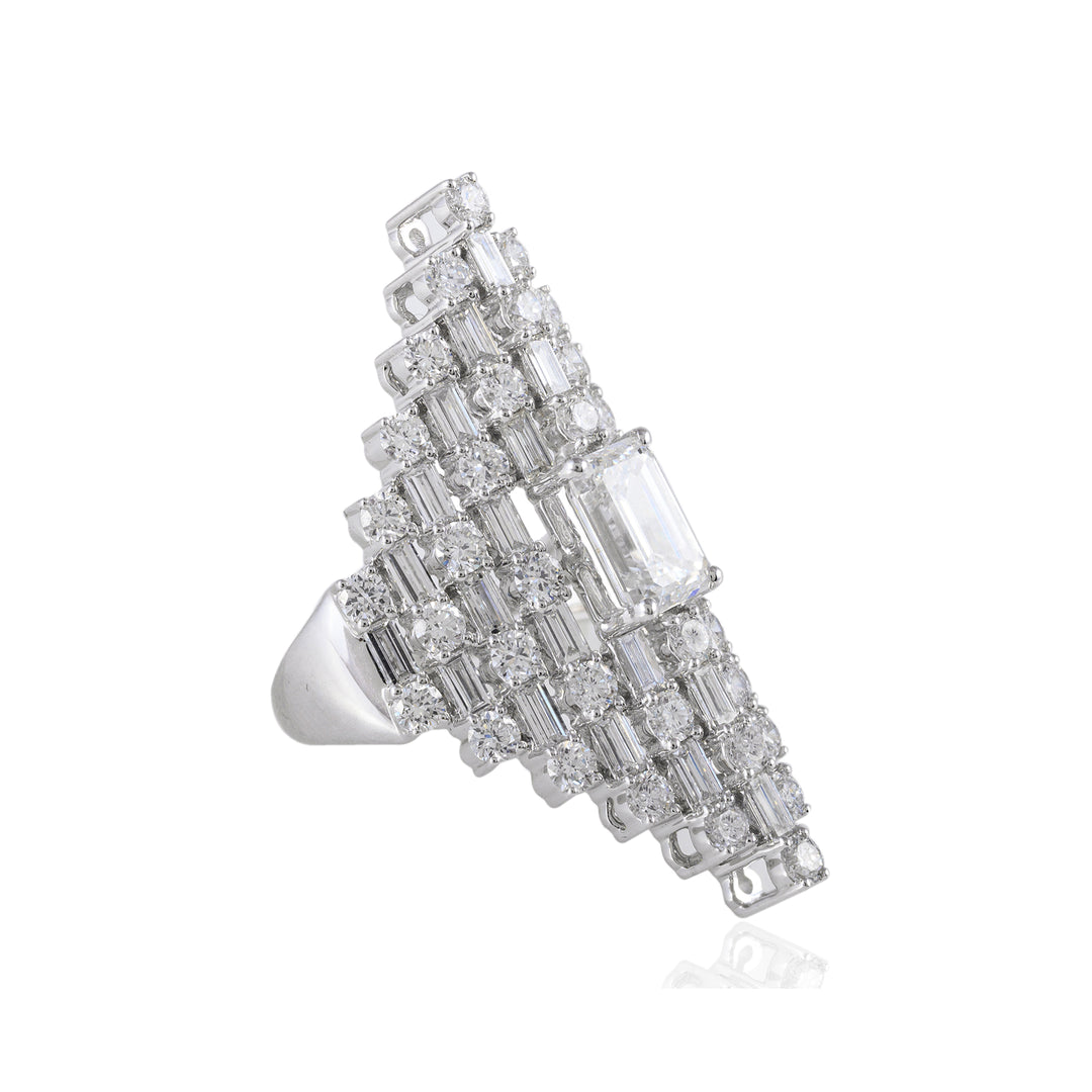 Gleeful Moon Solitaire Ring