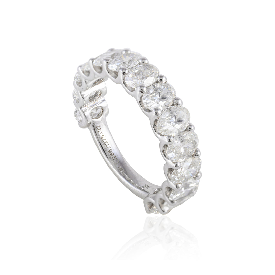 Oval Semi Half Eternity Band