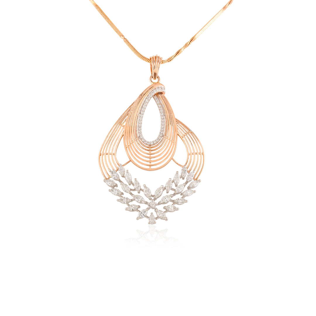 Teardrop lab grown diamond pendant & Earring set (Without Chain)