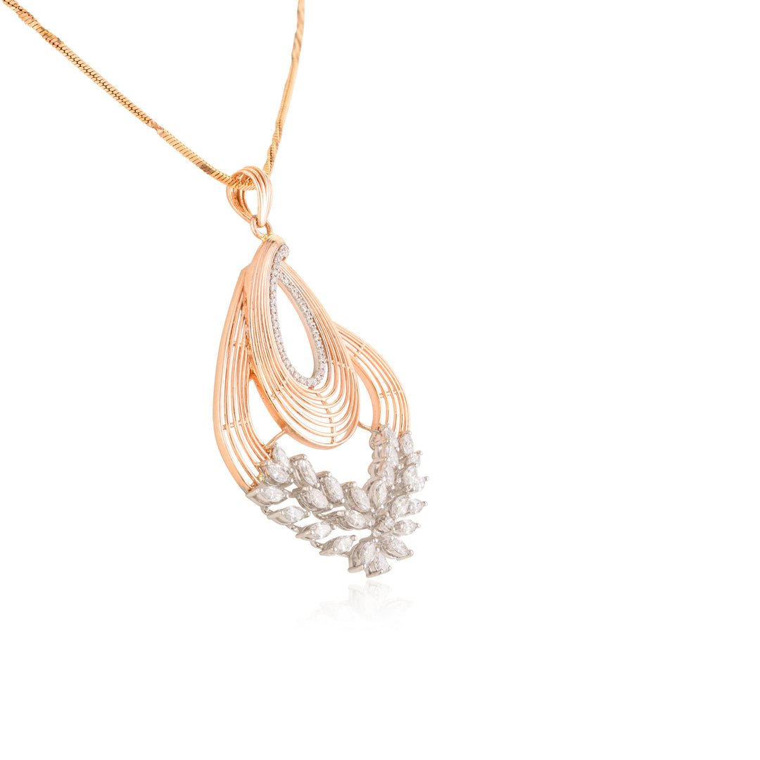 Teardrop lab grown diamond pendant & Earring set (Without Chain)