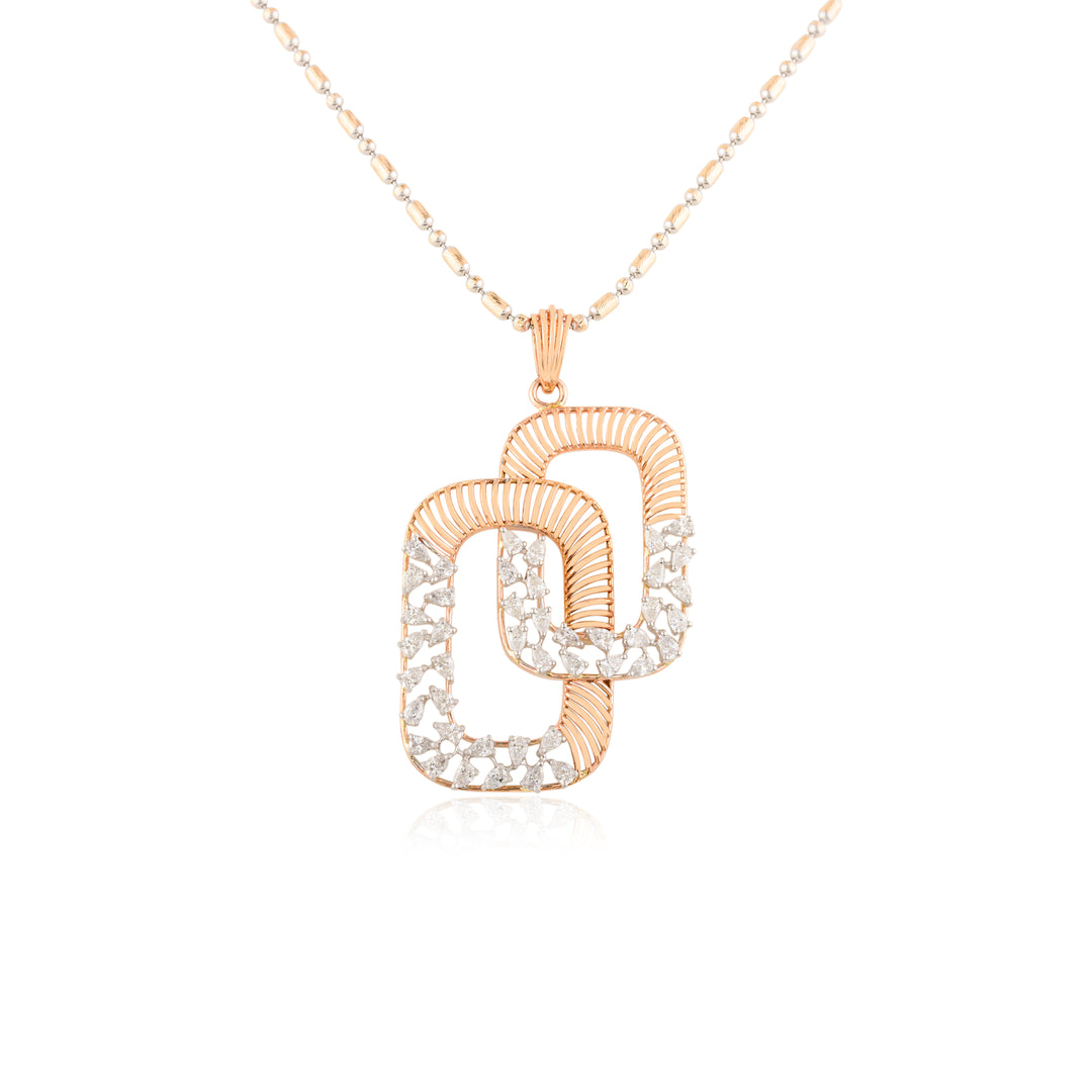 Cubic Lab Grown Diamond Pendant & Earrings Set (Without Chain)