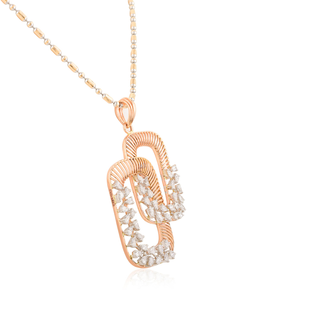 Cubic Lab Grown Diamond Pendant & Earrings Set (Without Chain)