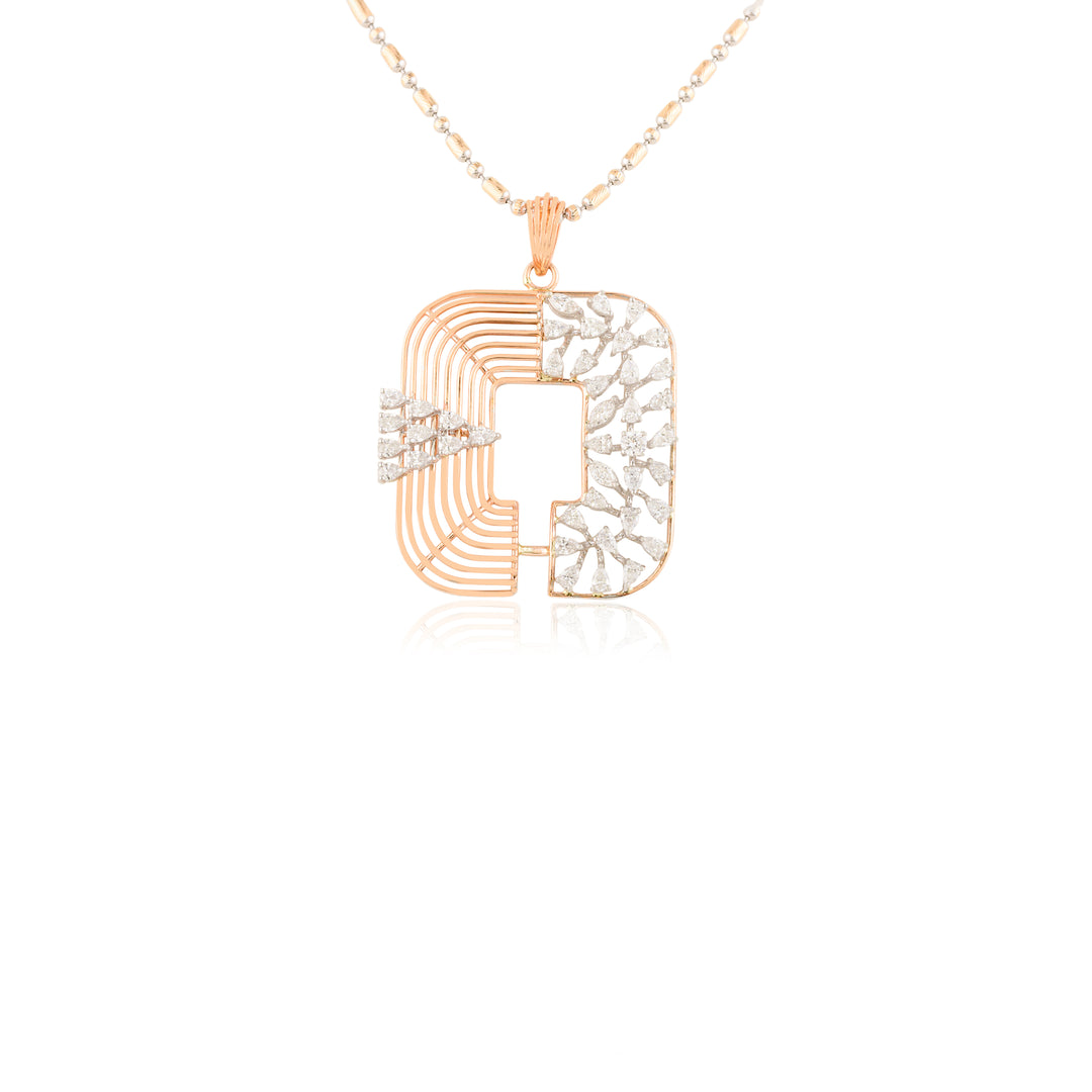 Statement Square Pendant with Matching Earrings (Without Chain)