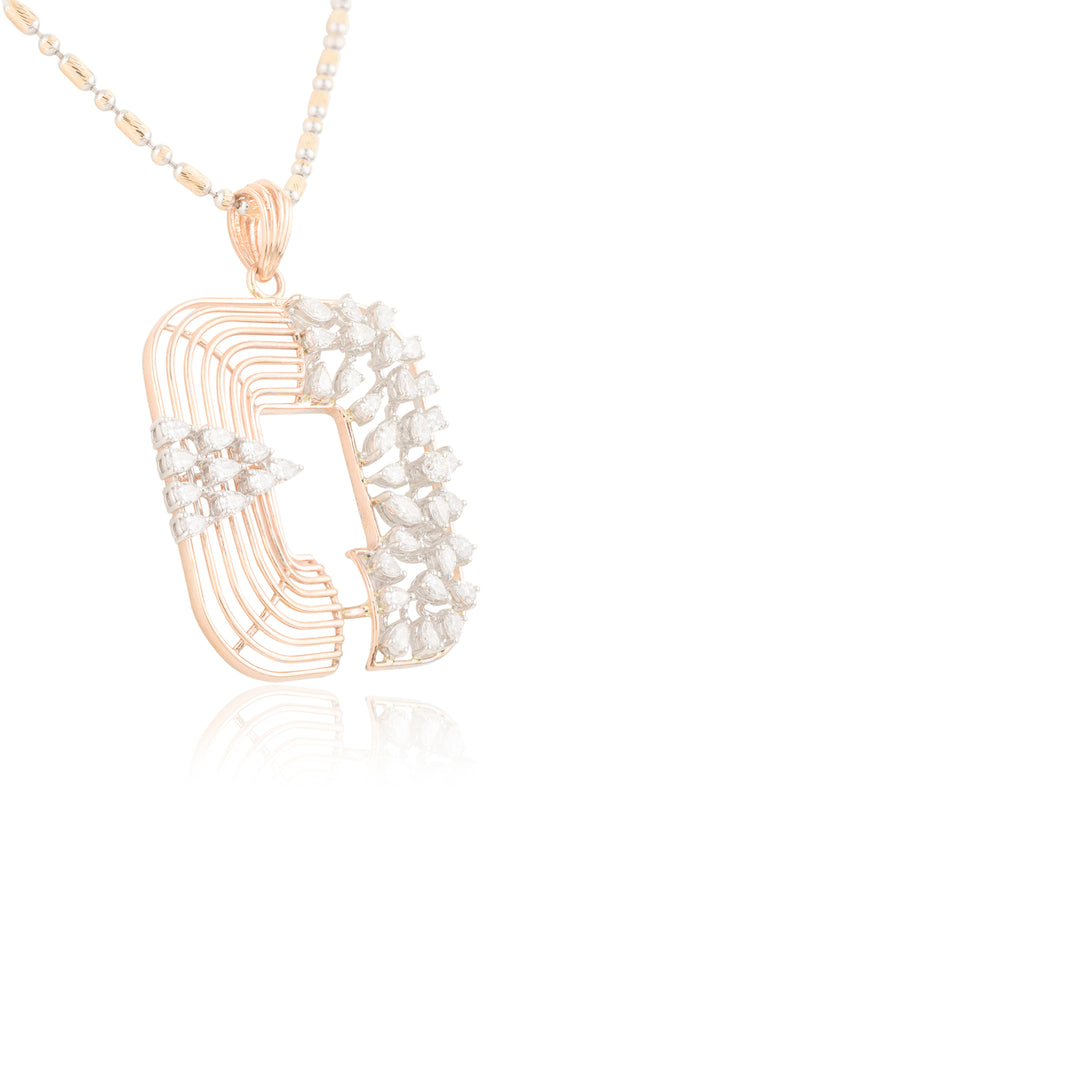 Statement Square Pendant with Matching Earrings (Without Chain)