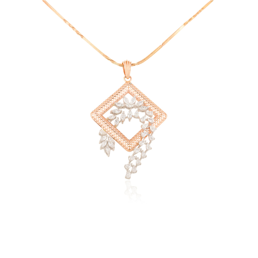 Geometric Shape Pendant And Earring Set (Without Chain)