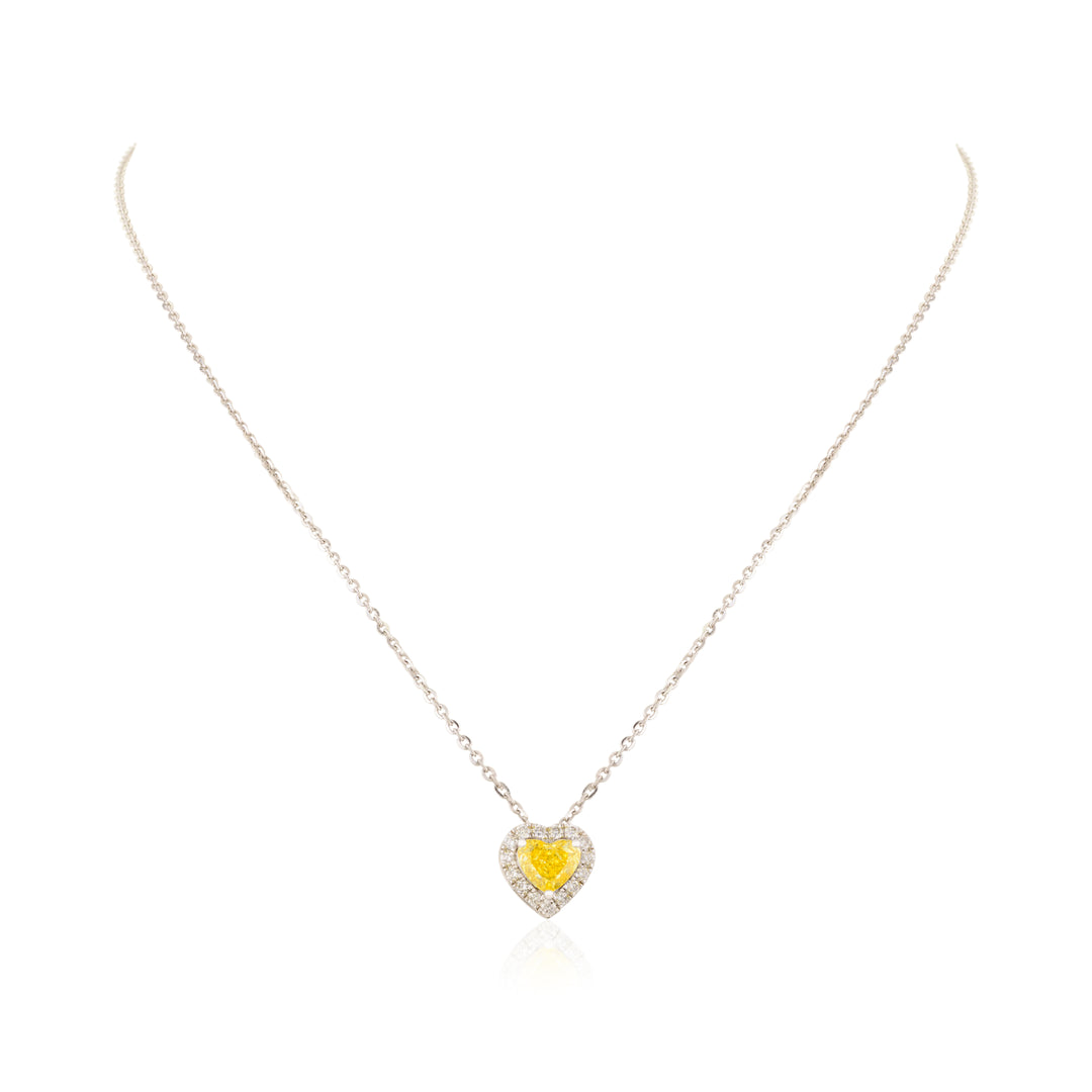Heart Lab Grown Yellow Diamond Necklace