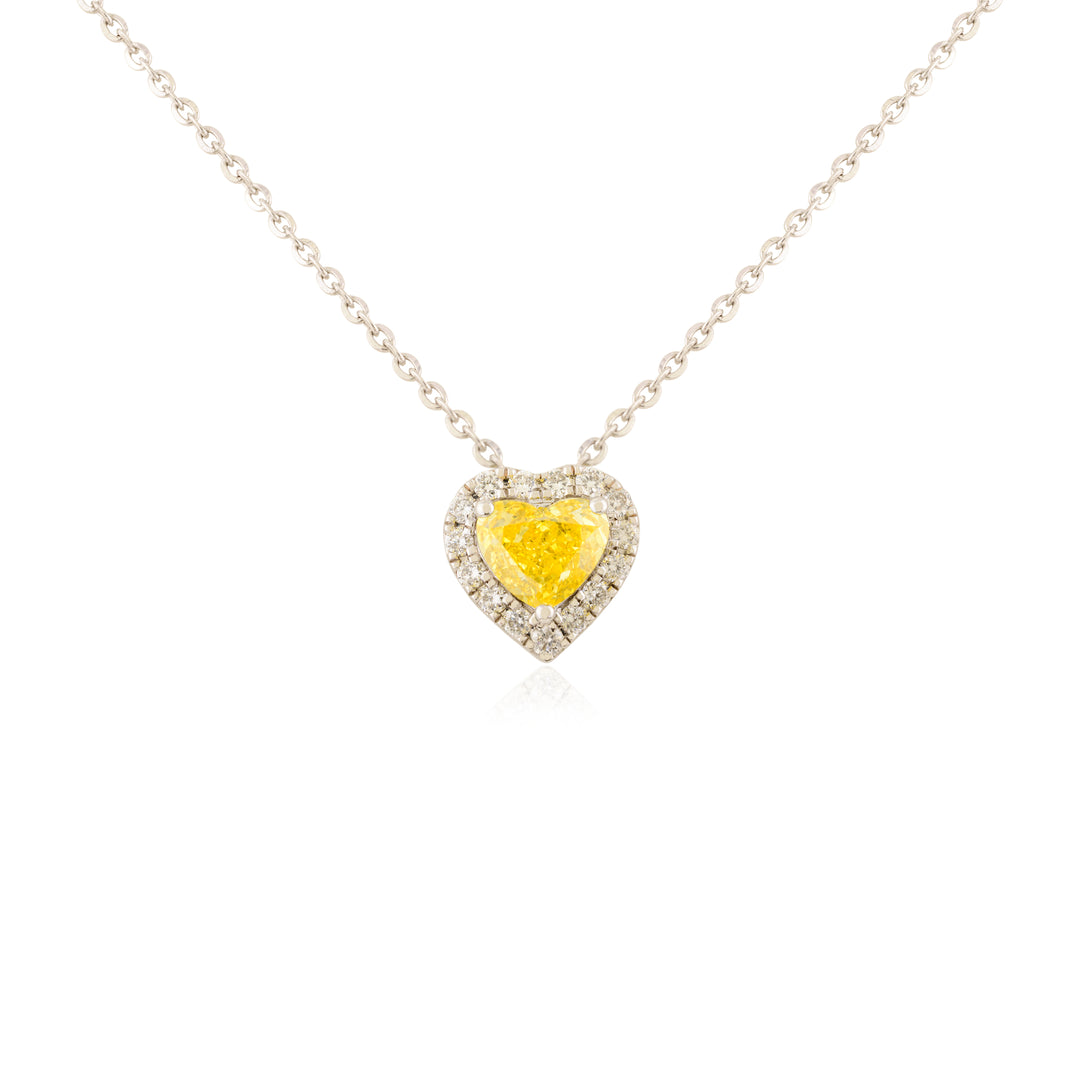 Heart Lab Grown Yellow Diamond Necklace