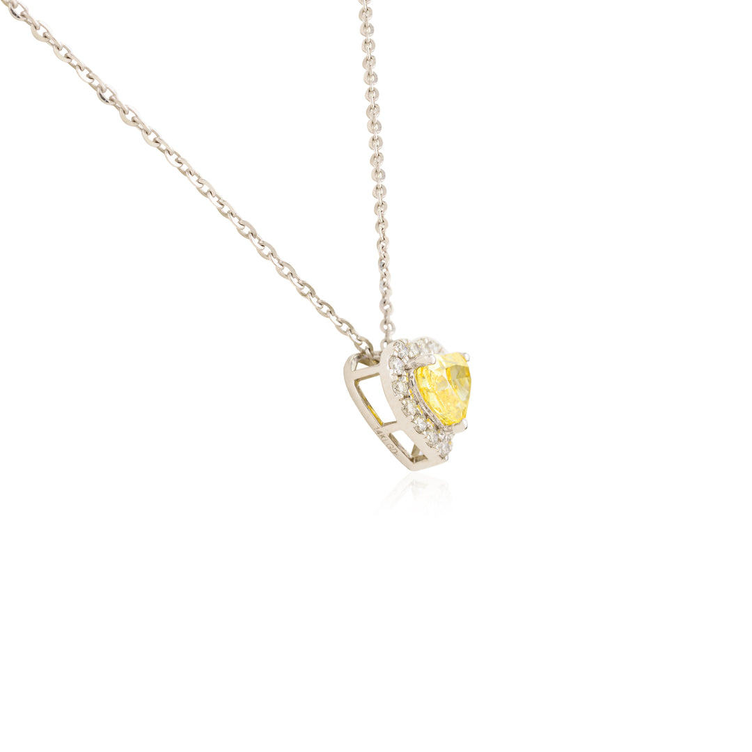 Heart Lab Grown Yellow Diamond Necklace