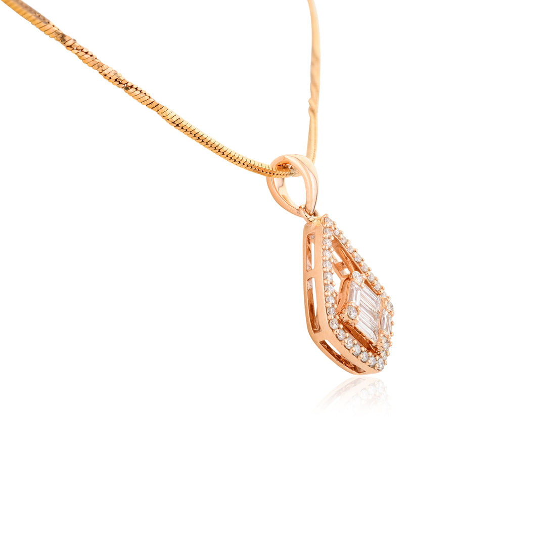 Kite Shape Baguette Cut Pendant (Without Chain)