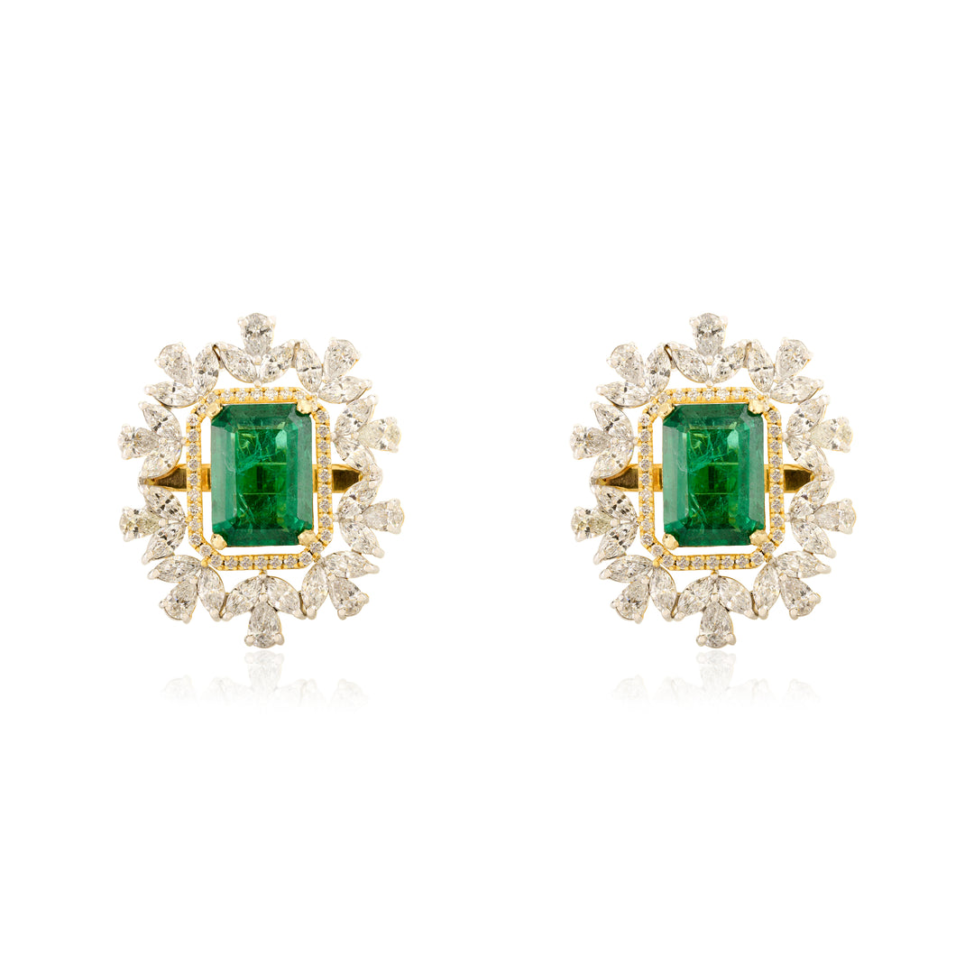 Diamond Halo Stud with stunning Green Quartz