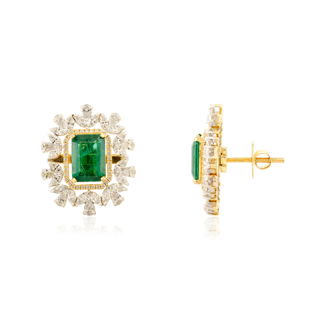 Diamond Halo Stud with stunning Green Quartz