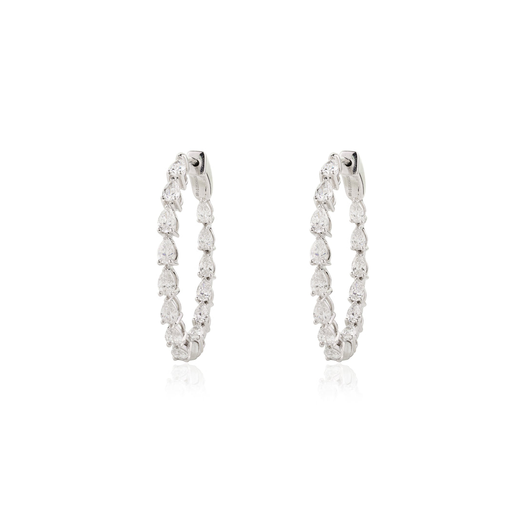 Statement Pear Diamond Hoops