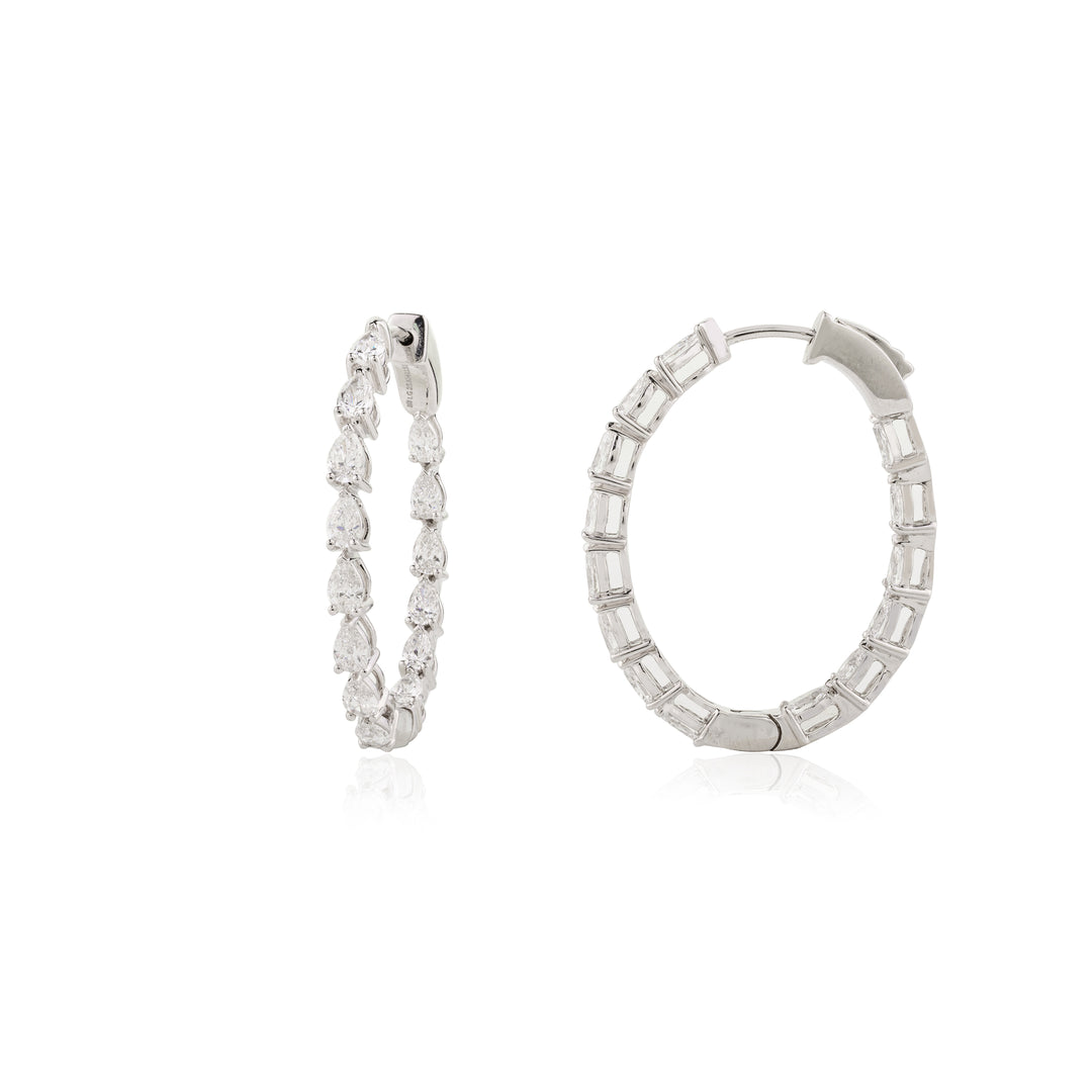 Statement Pear Diamond Hoops