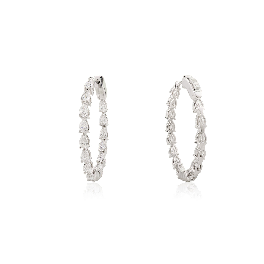 Statement Pear Diamond Hoops
