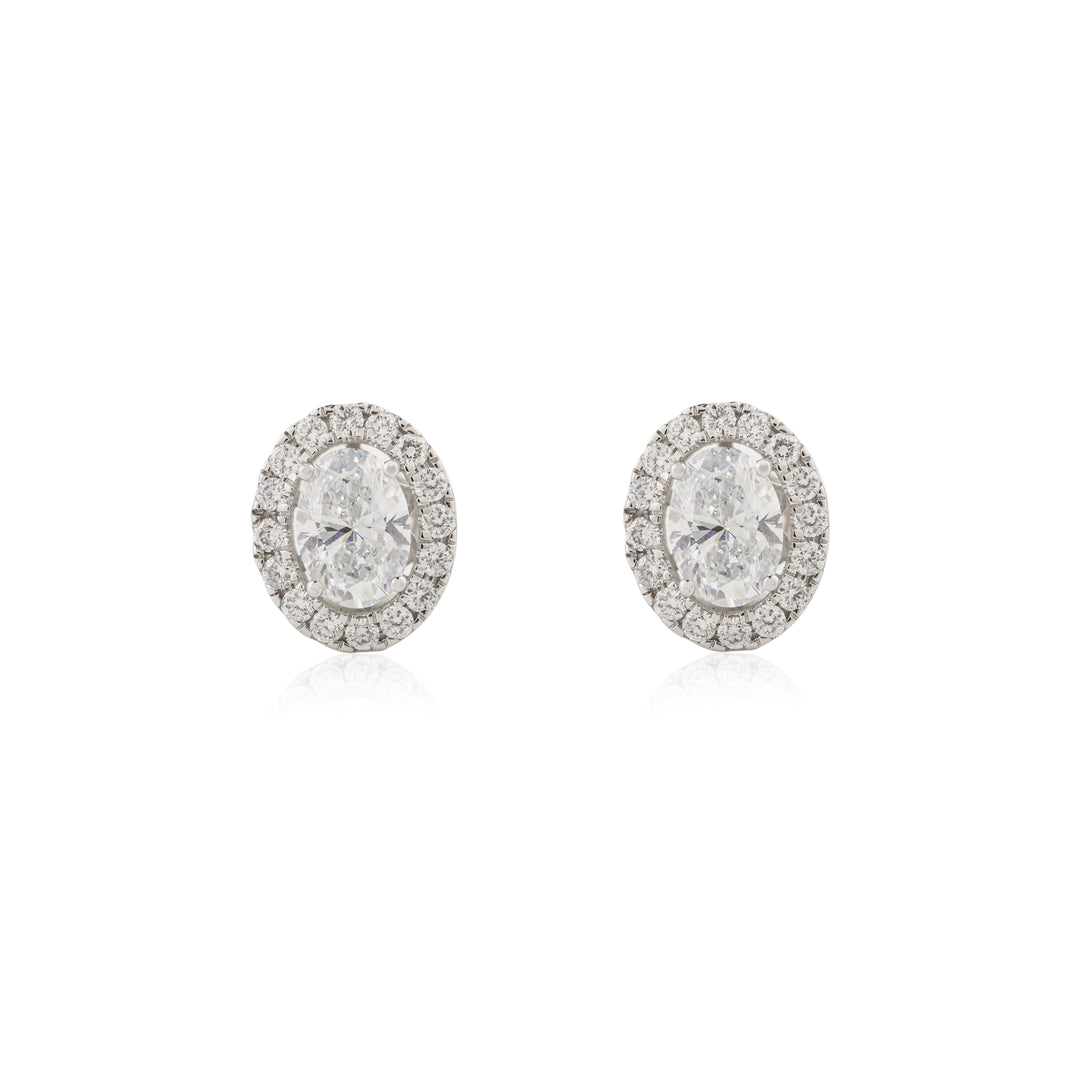 Oval Halo Solitaire Signature Studs