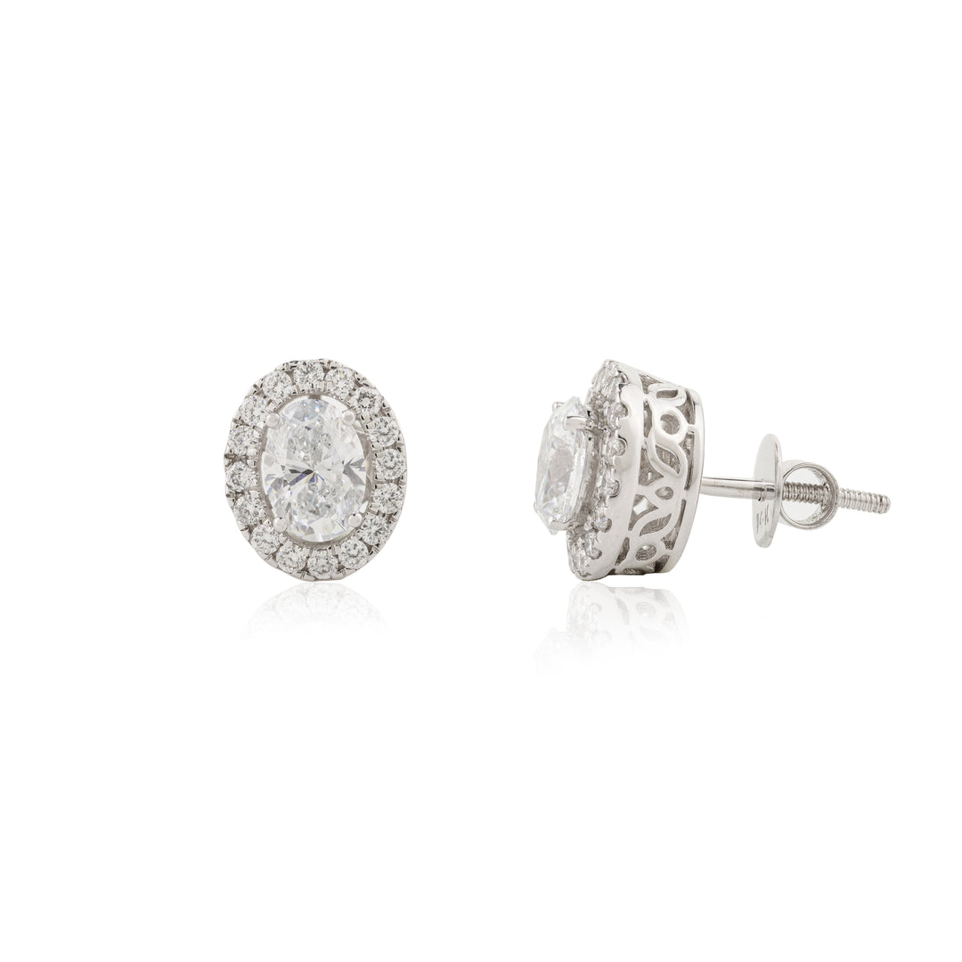 Oval Halo Solitaire Signature Studs