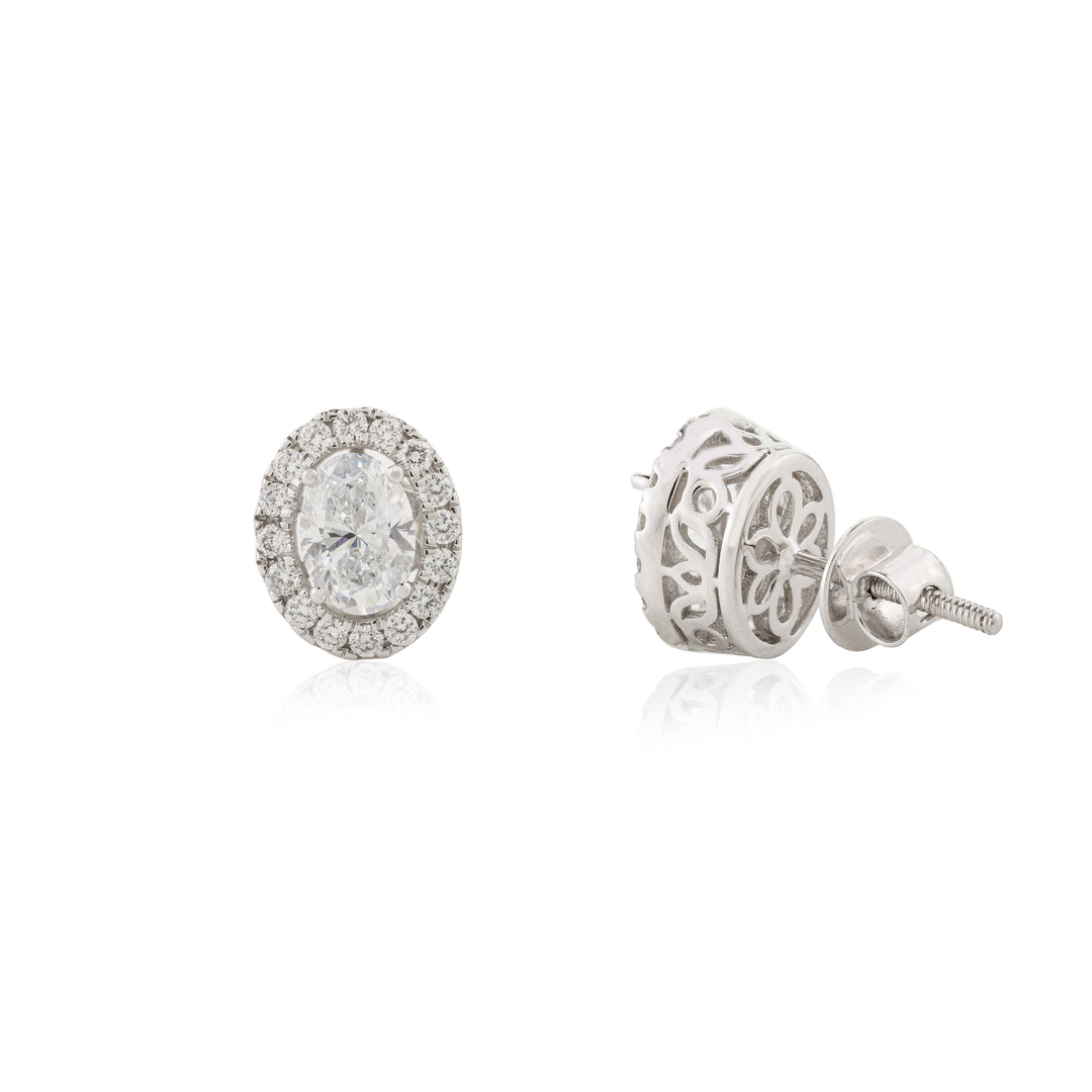 Oval Halo Solitaire Signature Studs
