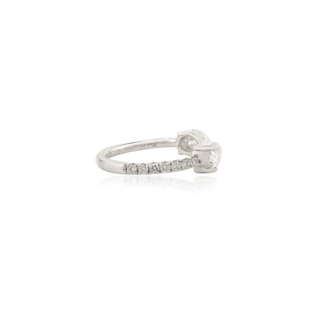 Duo Poire Solitaire Ring
